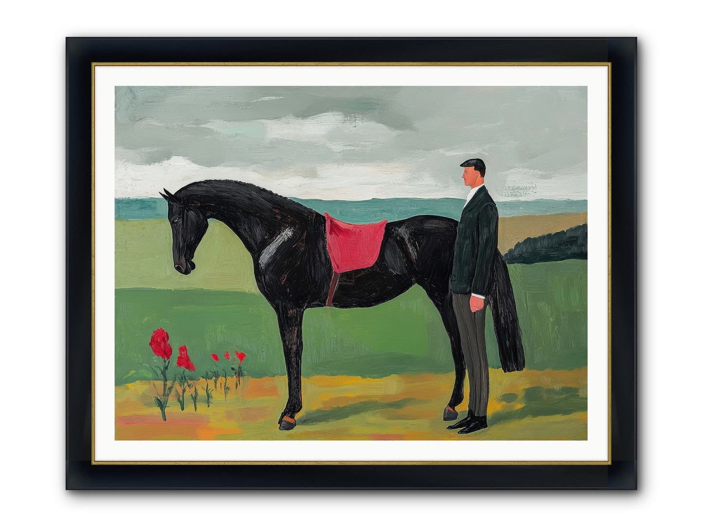 Velvet Storm Framed Print - Wide Black w/Gold 48x36