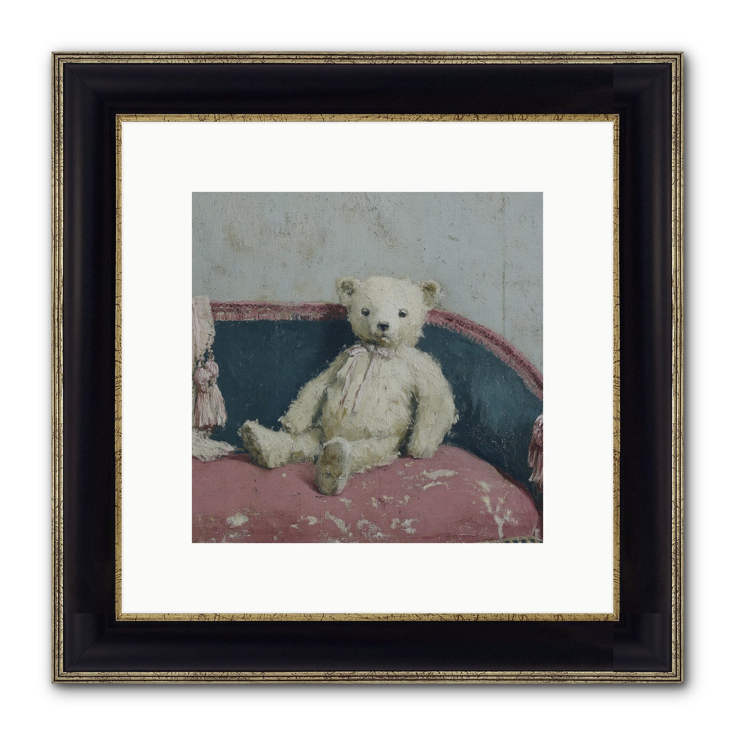 Velvet Telegram Framed Print - Black & Gold 10x10