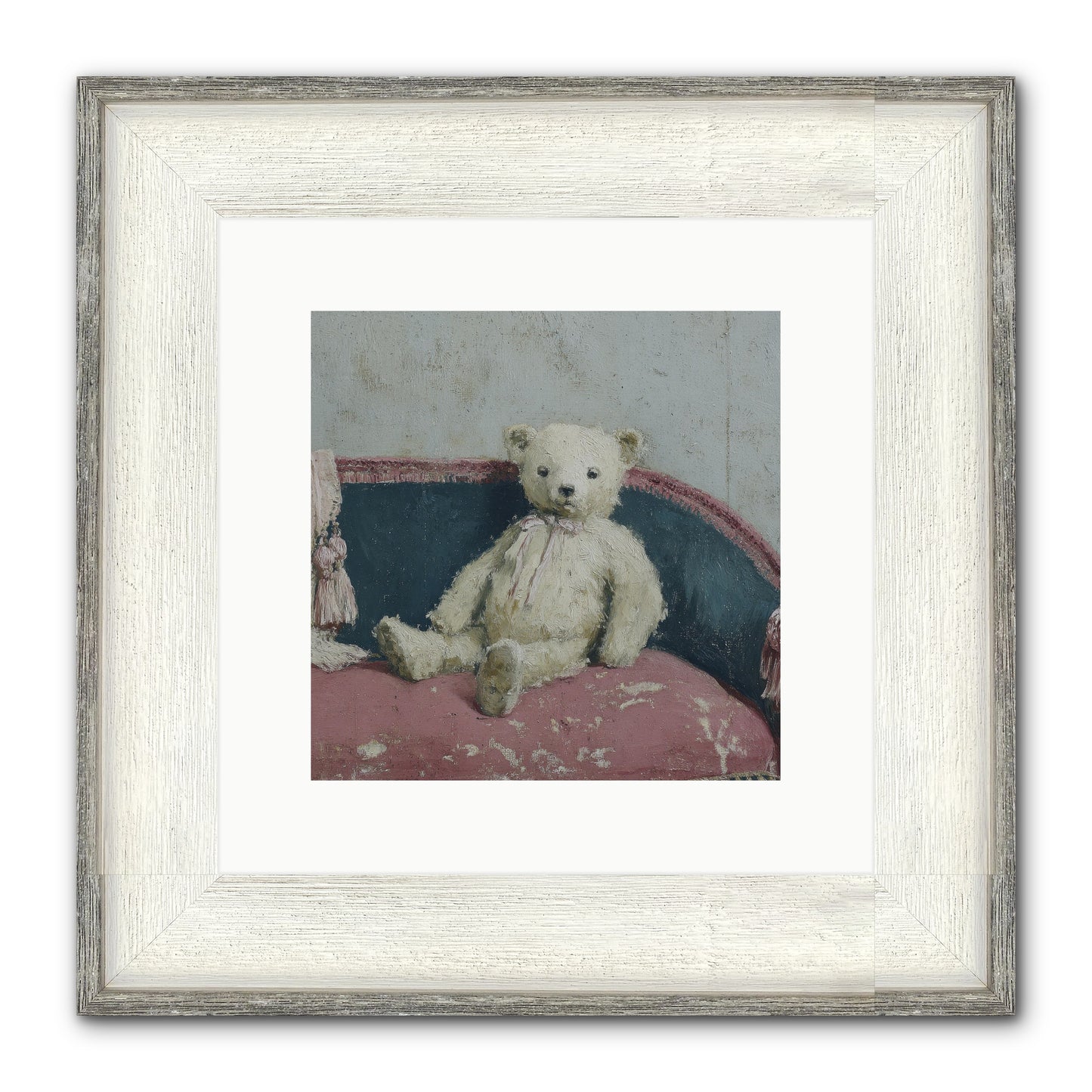 Velvet Telegram Framed Print - Driftwood White 10x10