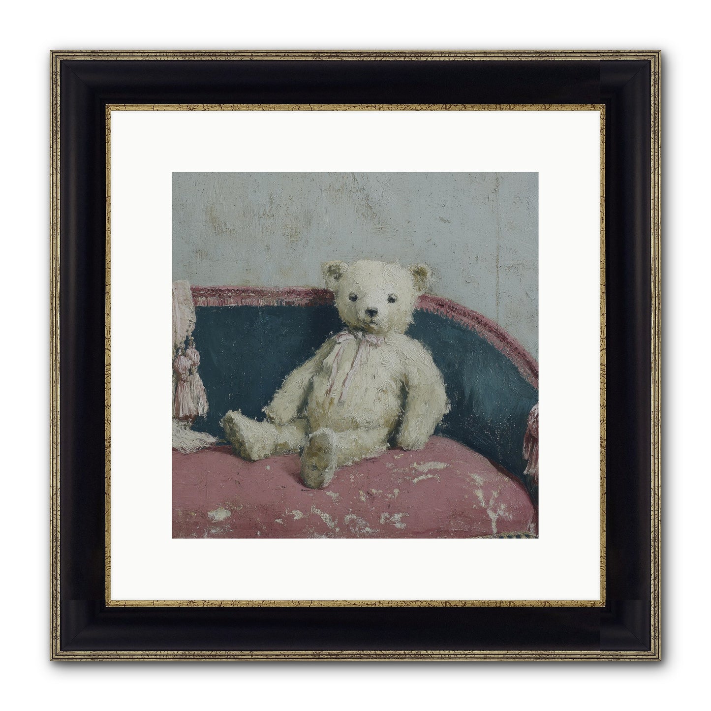 Velvet Telegram Framed Print - Black & Gold 12x12
