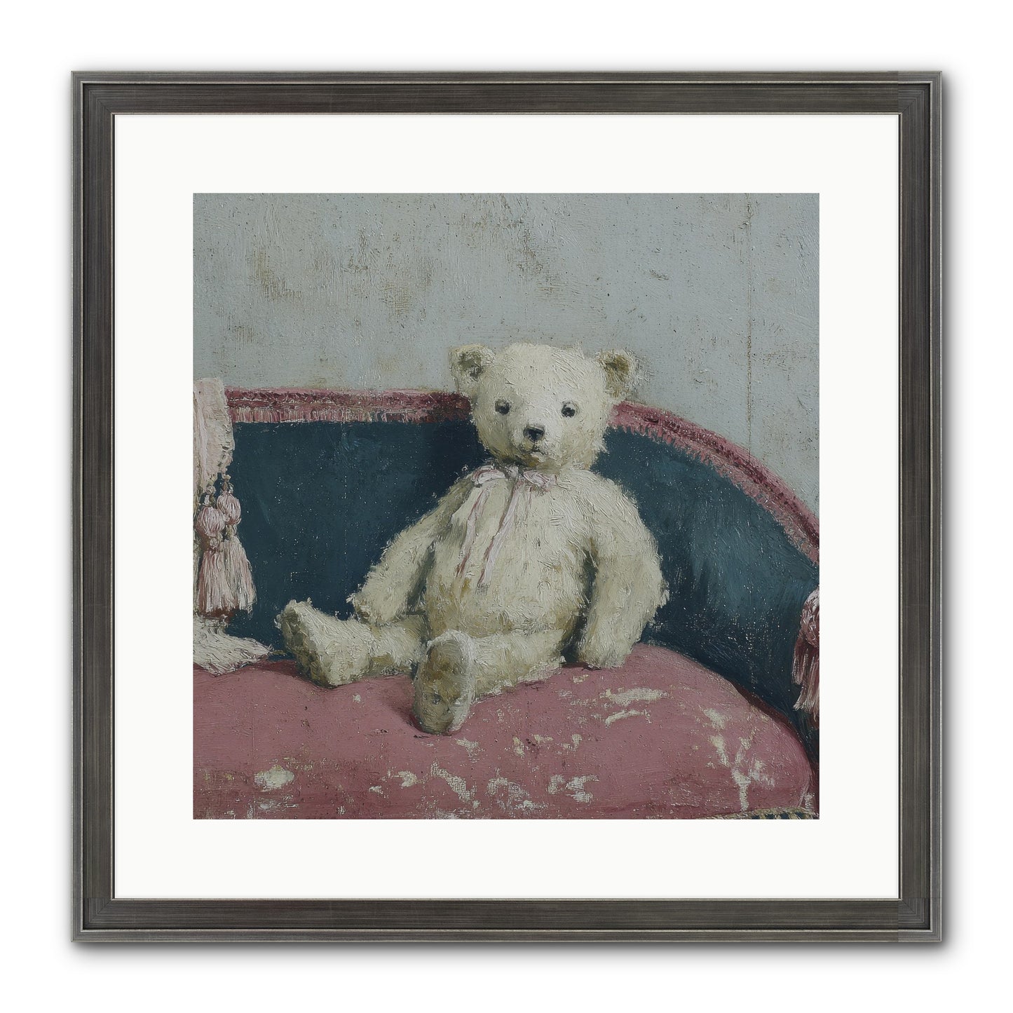 Velvet Telegram Framed Print - Slimwoods Black/Silver 16x16