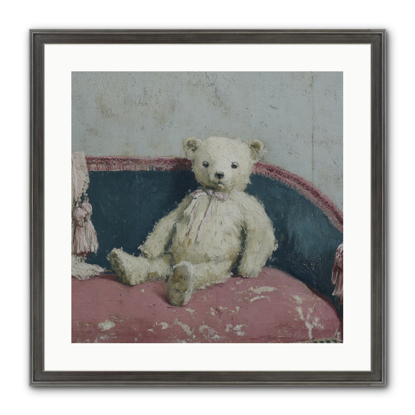 Velvet Telegram Framed Print - Slimwoods Black/Silver 20x20