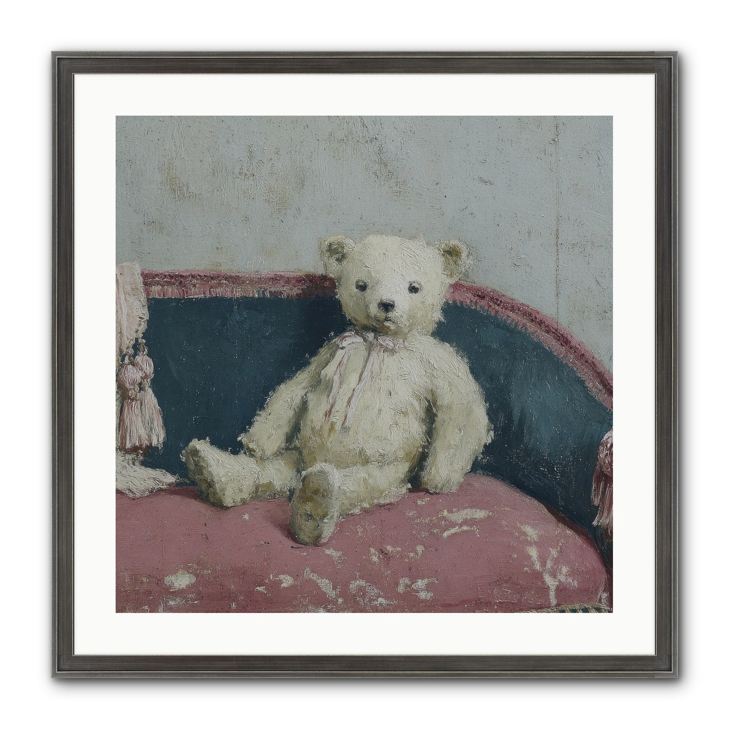 Velvet Telegram Framed Print - Slimwoods Black/Silver 24x24