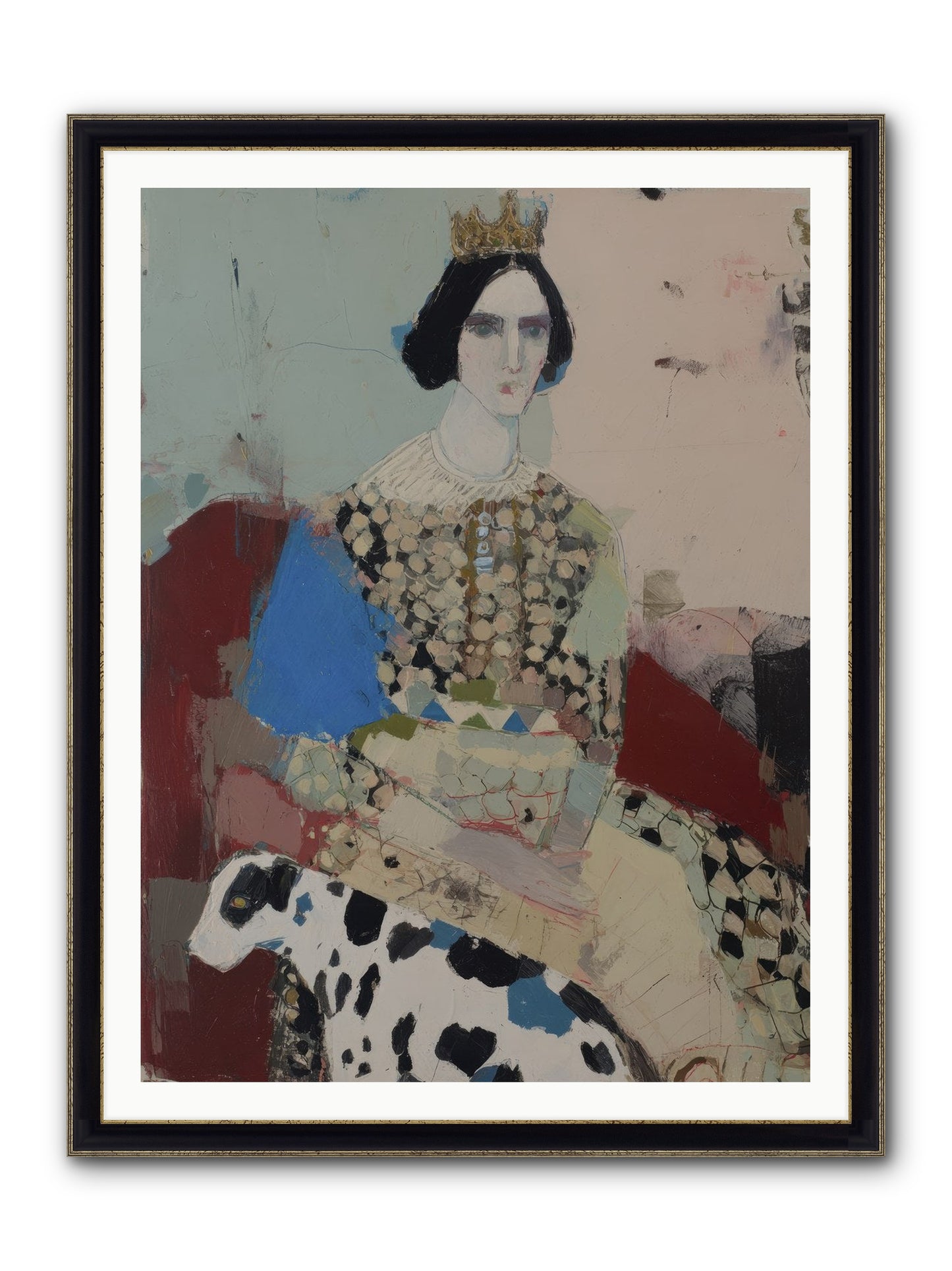 Velvet Thoughts Framed Print - Black & Gold 36x48