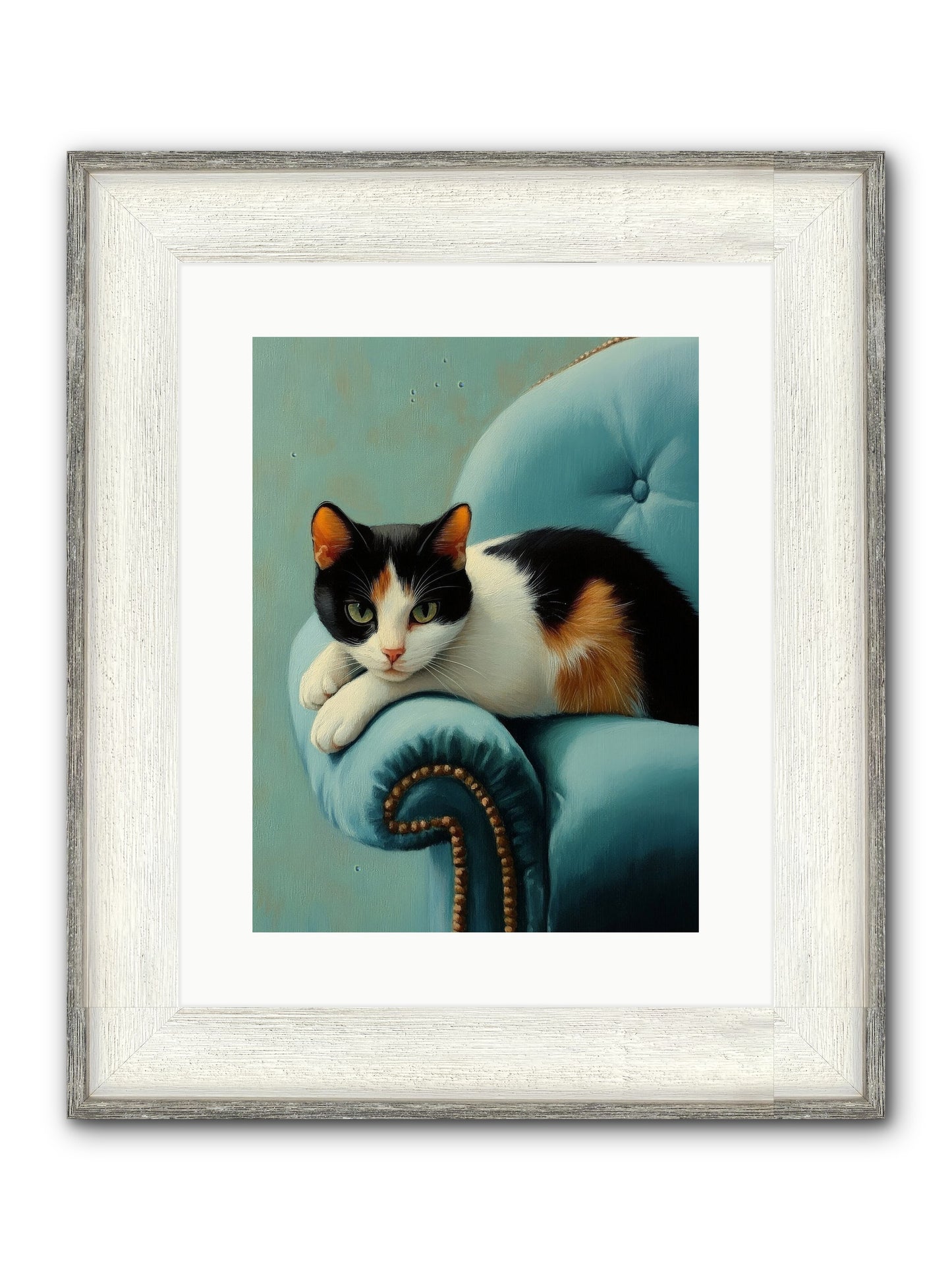 Velvet Throne For Whiskers Framed Print - Driftwood White 12x16