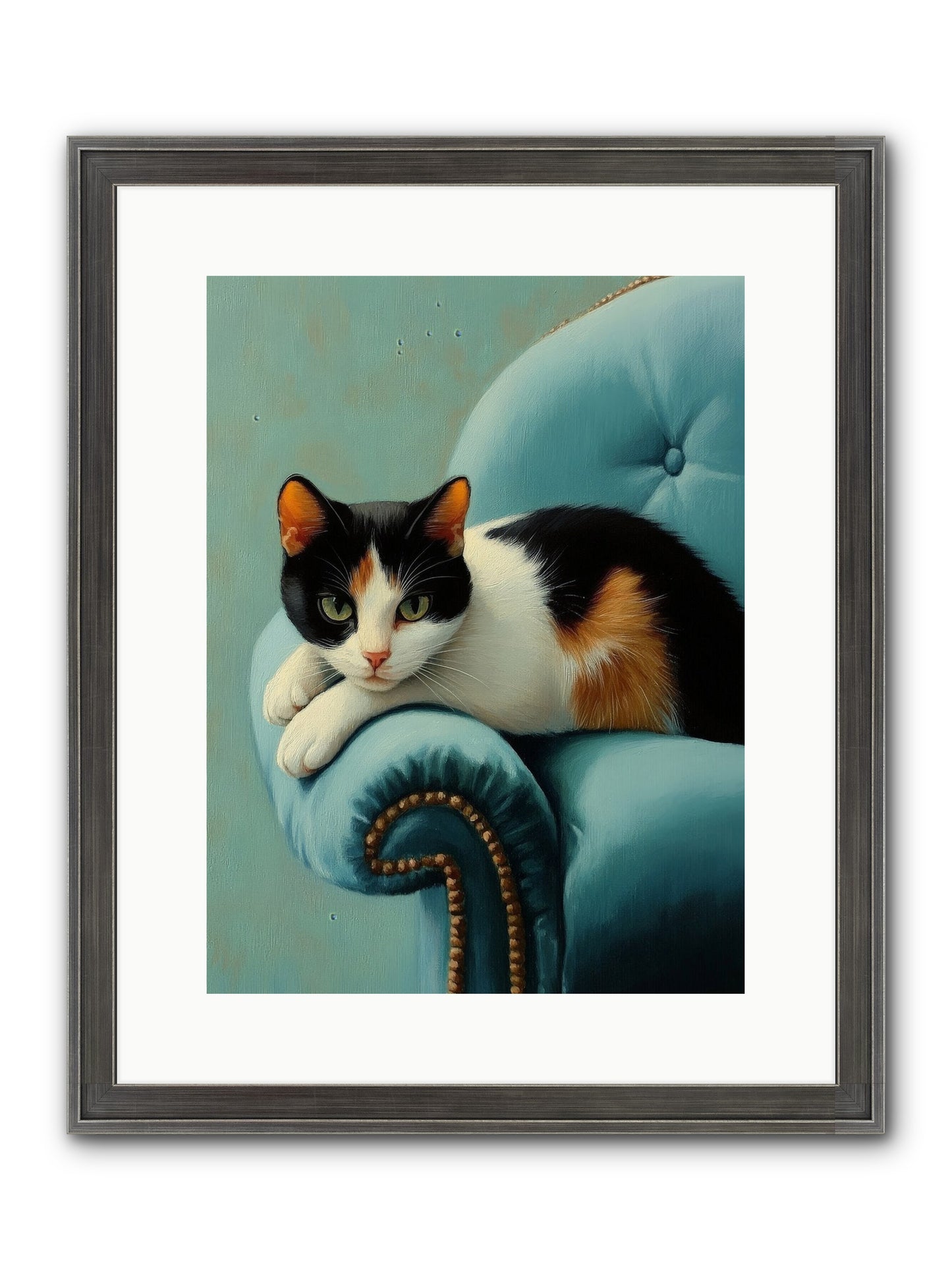 Velvet Throne For Whiskers Framed Print - Slimwoods Black/Silver 12x16