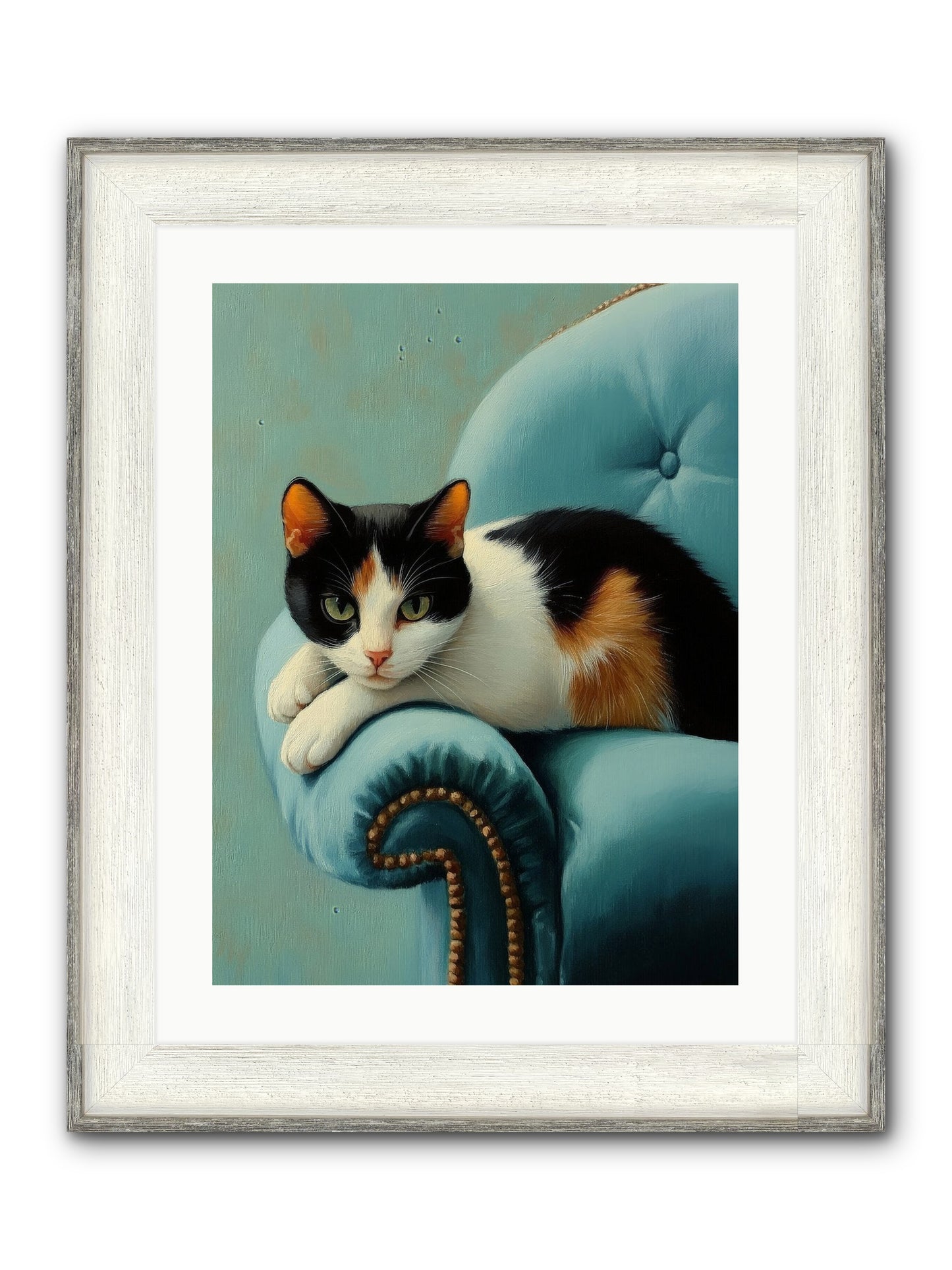 Velvet Throne For Whiskers Framed Print - Driftwood White 18x24