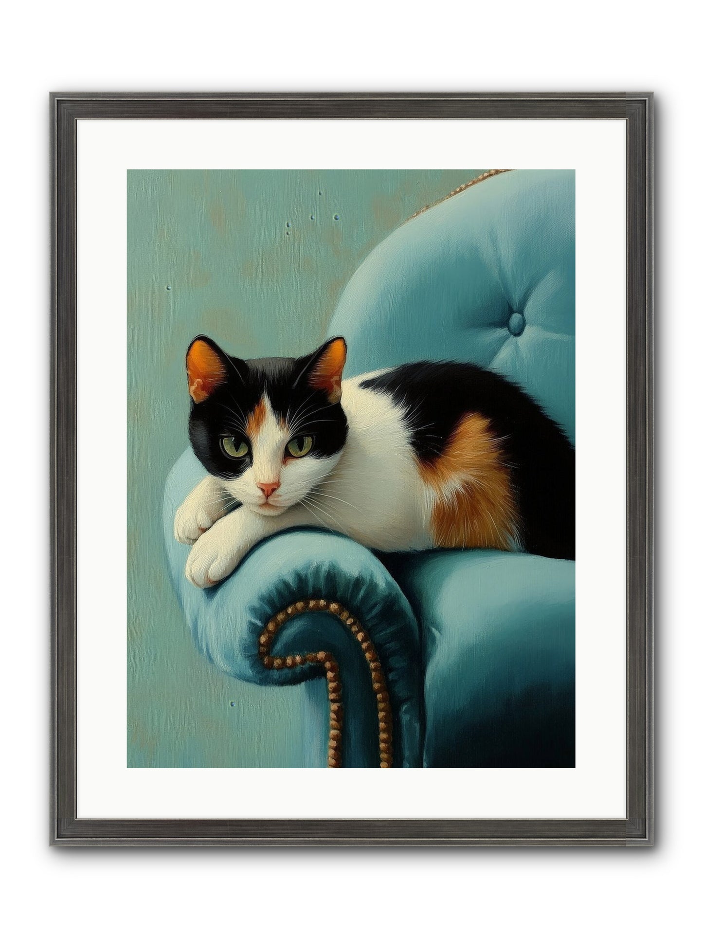 Velvet Throne For Whiskers Framed Print - Slimwoods Black/Silver 18x24