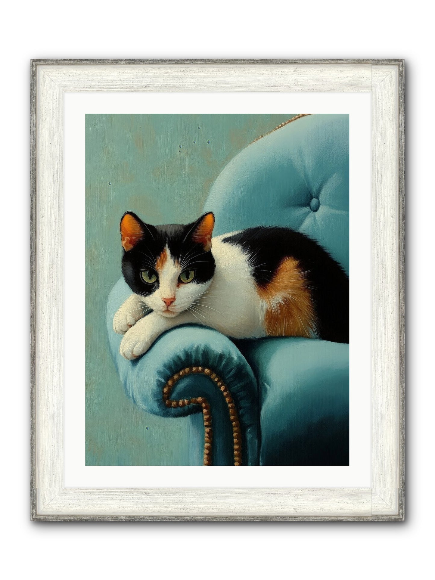 Velvet Throne For Whiskers Framed Print - Driftwood White 24x32