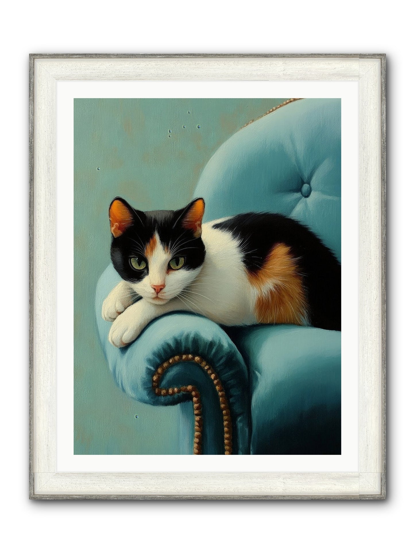 Velvet Throne For Whiskers Framed Print - Driftwood White 30x40