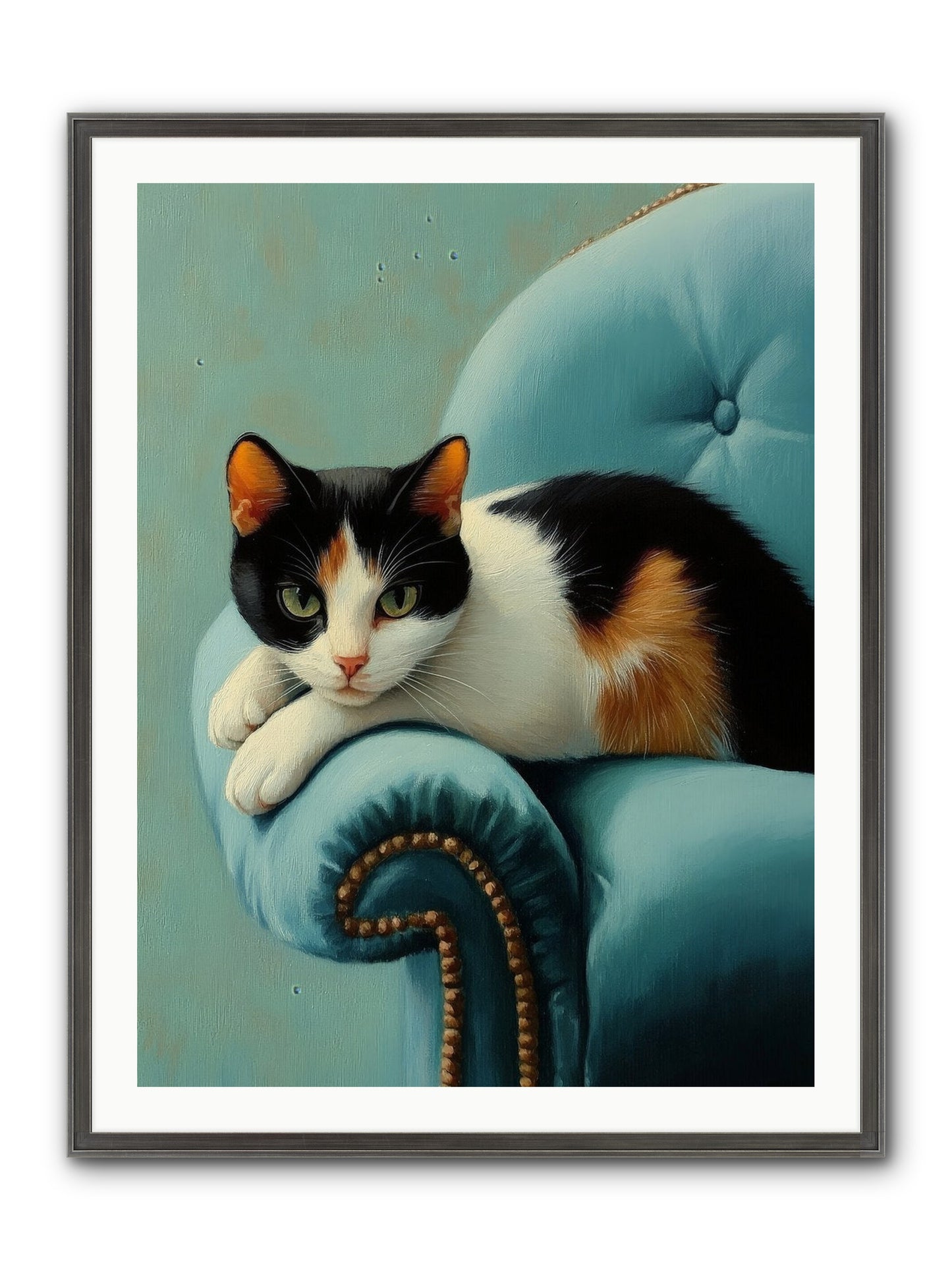 Velvet Throne For Whiskers Framed Print - Slimwoods Black/Silver 30x40