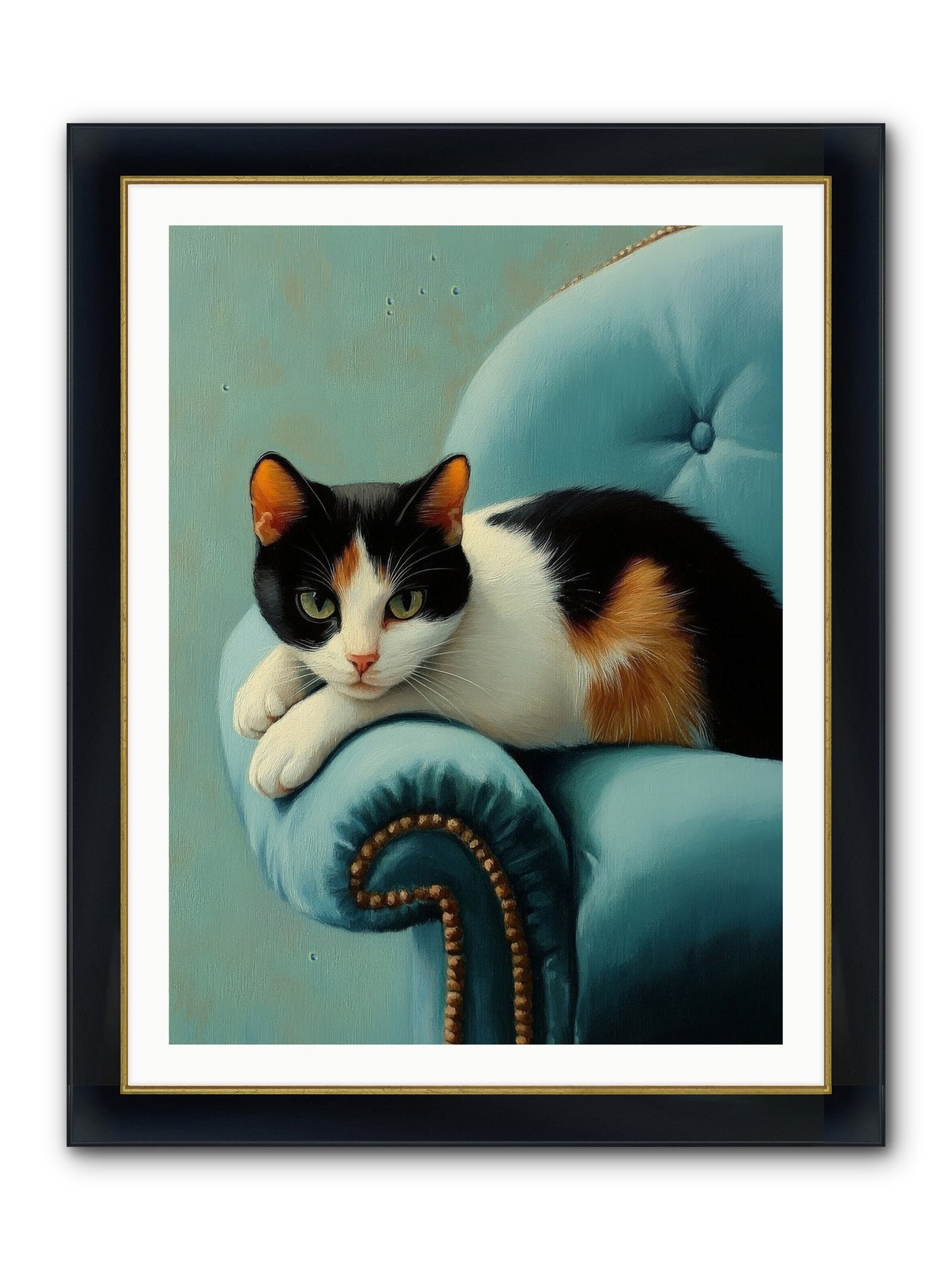 Velvet Throne For Whiskers Framed Print - Wide Black w/Gold 30x40