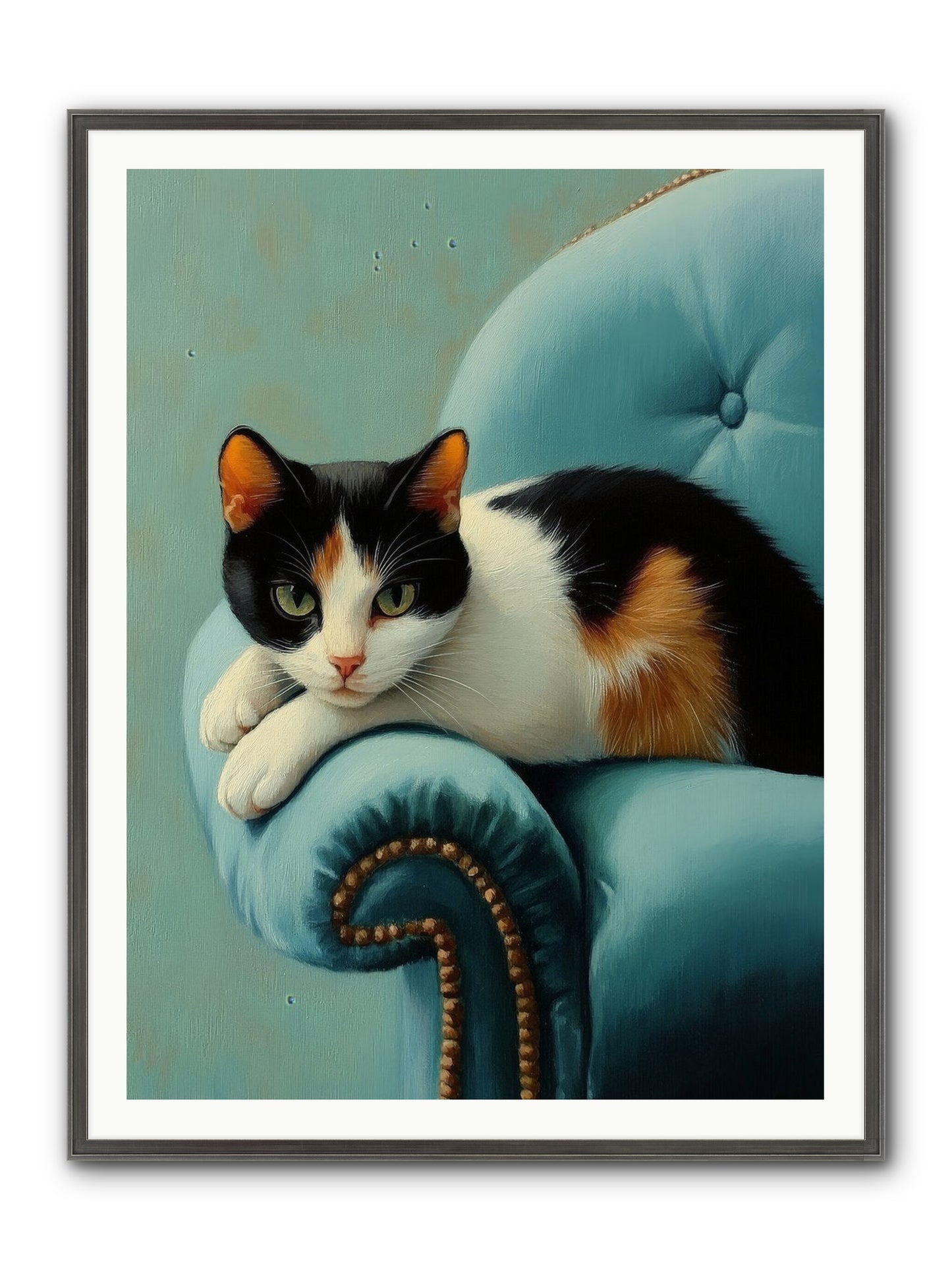 Velvet Throne For Whiskers Framed Print - Slimwoods Black/Silver 36x48
