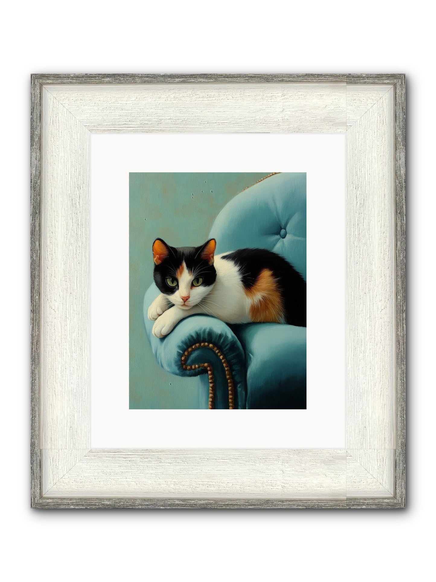 Velvet Throne For Whiskers Framed Print - Driftwood White 9x12