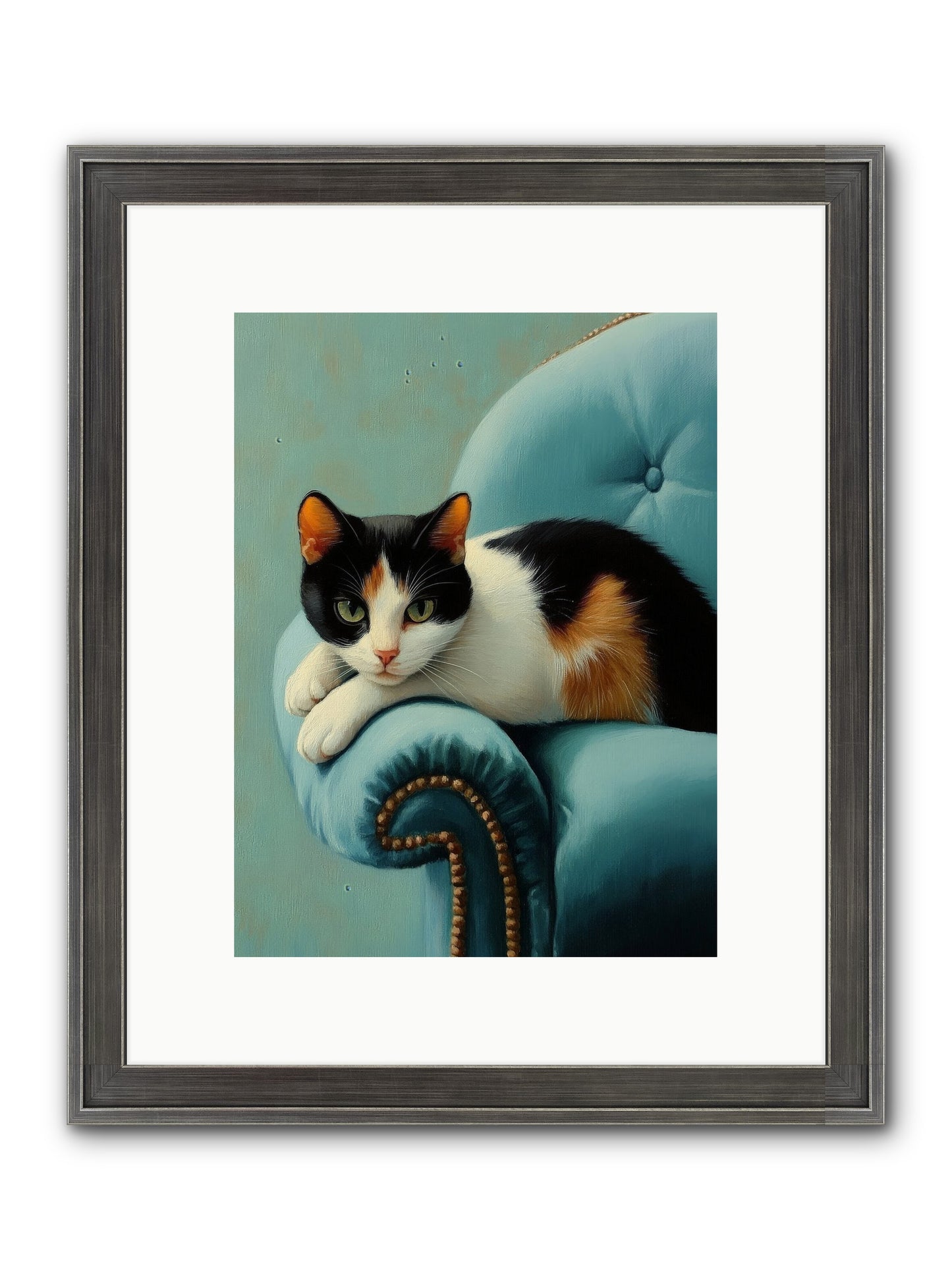 Velvet Throne For Whiskers Framed Print - Slimwoods Black/Silver 9x12