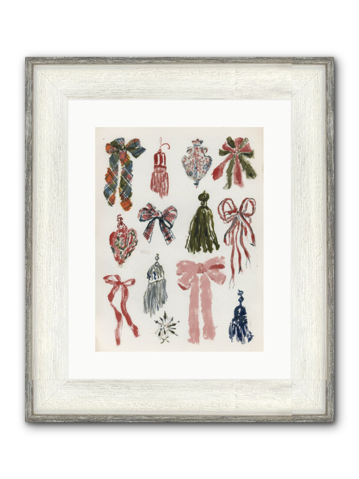 Velvet Tied & Merry Eyed Framed Print - Driftwood White 12x16