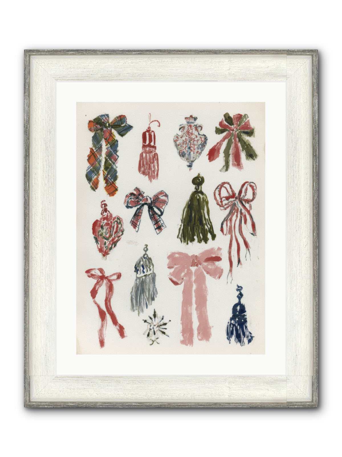 Velvet Tied & Merry Eyed Framed Print - Driftwood White 18x24