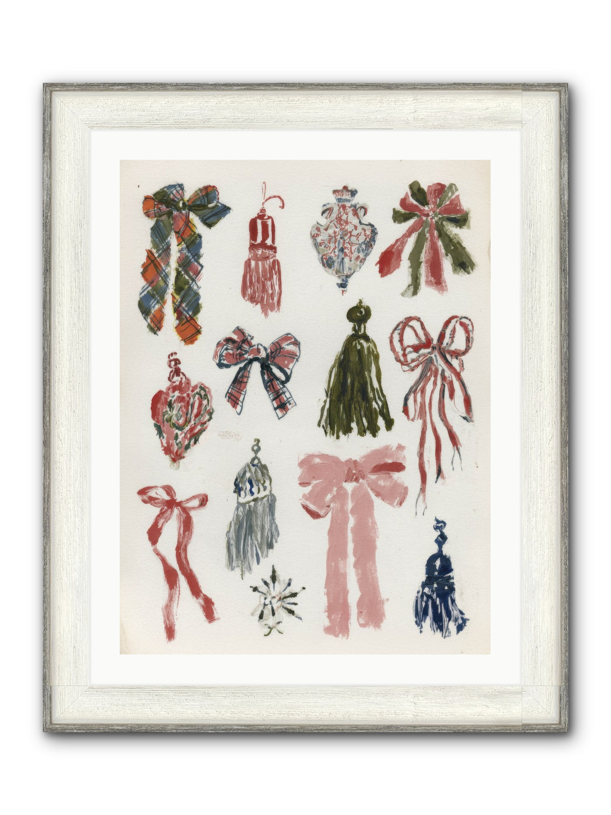 Velvet Tied & Merry Eyed Framed Print - Driftwood White 24x32