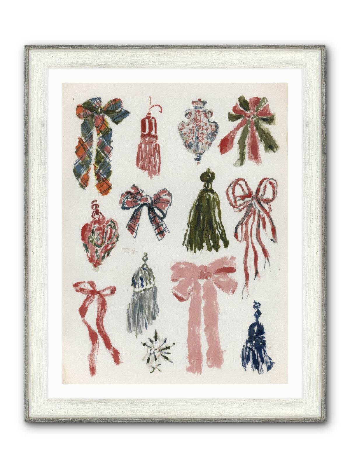 Velvet Tied & Merry Eyed Framed Print - Driftwood White 30x40