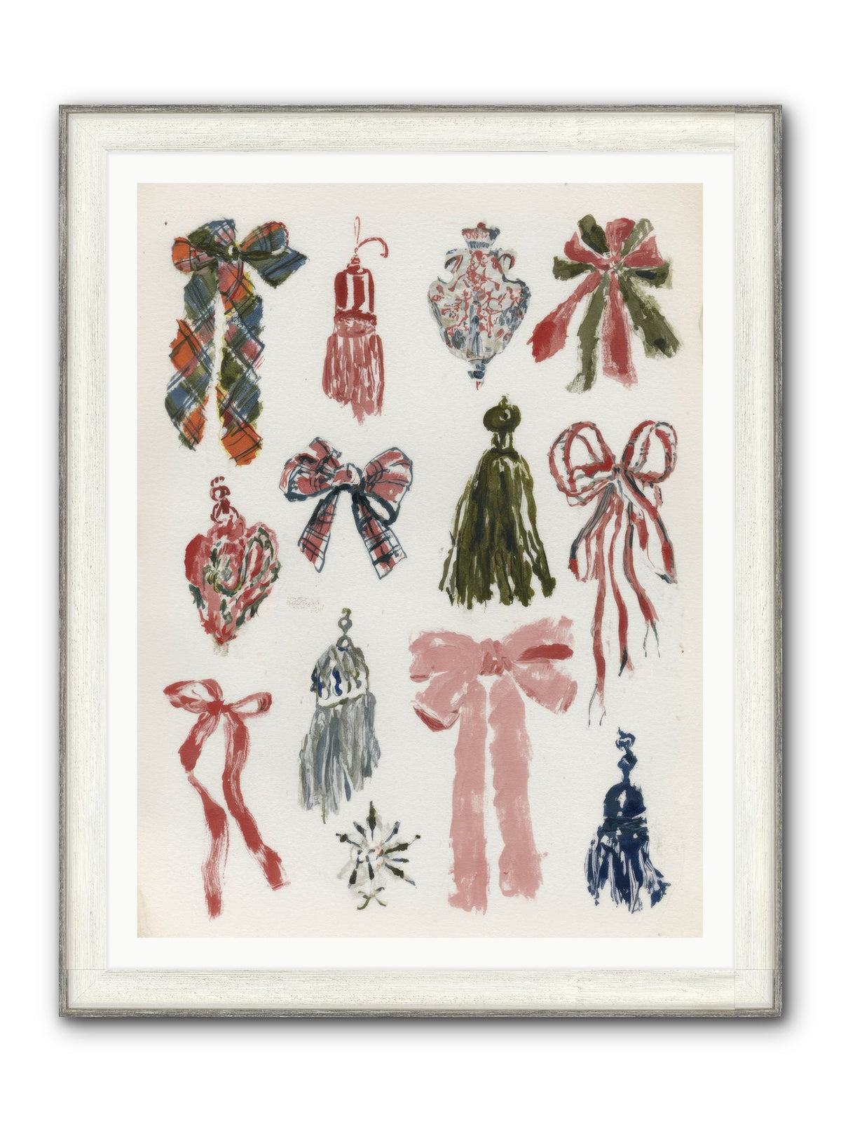 Velvet Tied & Merry Eyed Framed Print - Driftwood White 36x48