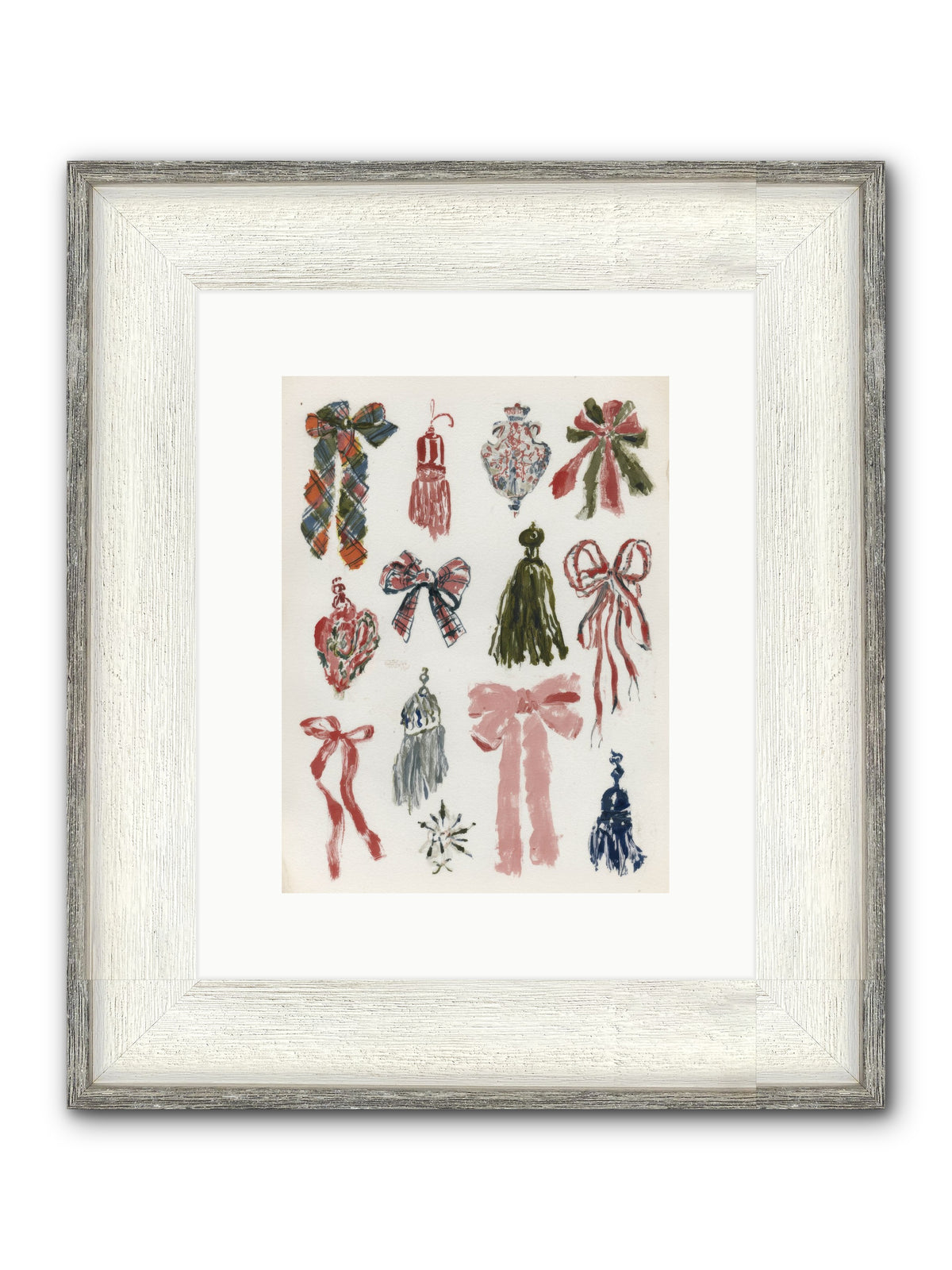 Velvet Tied & Merry Eyed Framed Print - Driftwood White 9x12
