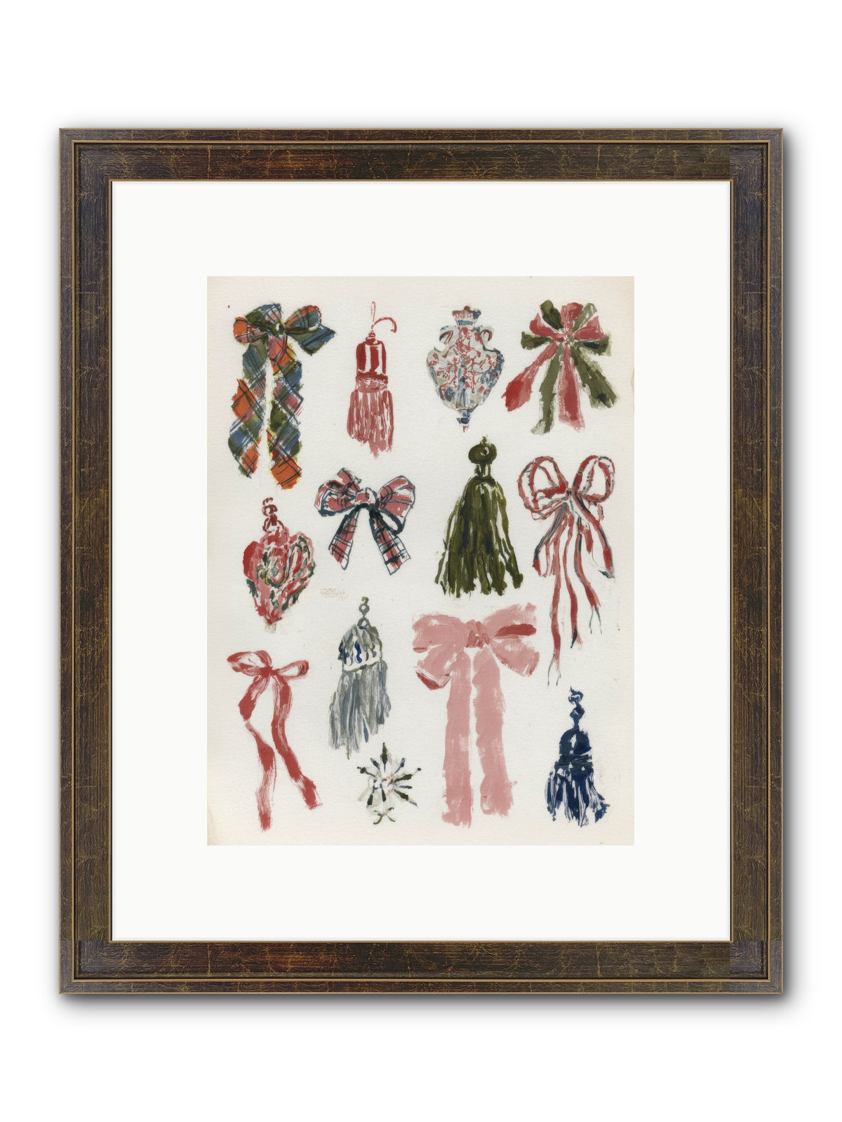 Velvet Tied & Merry Eyed Framed Print - Slimwoods Black/Gold 9x12