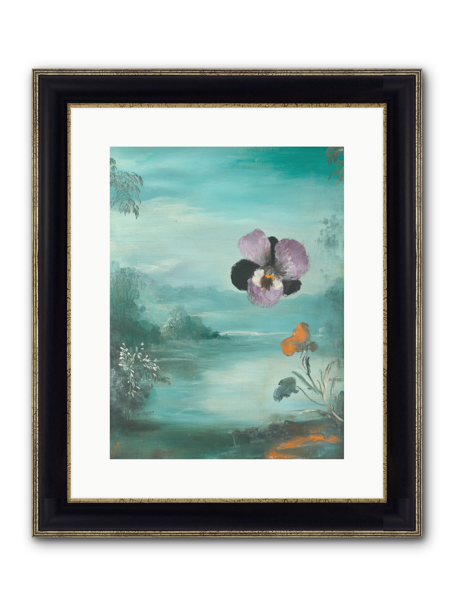 Velvet Whisper Framed Print - Black & Gold 12x16