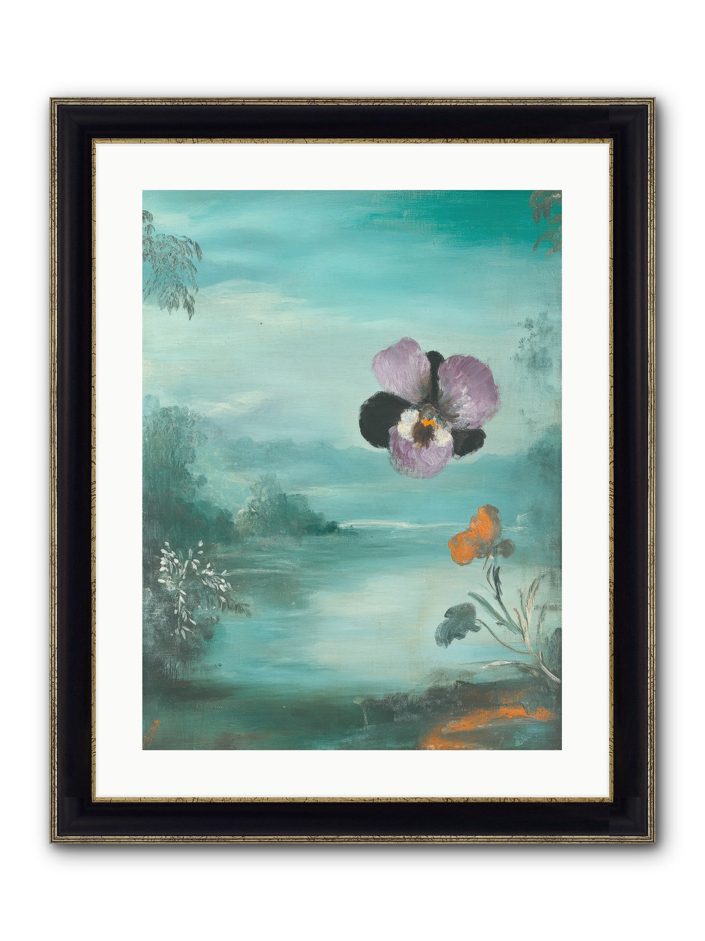 Velvet Whisper Framed Print - Black & Gold 18x24