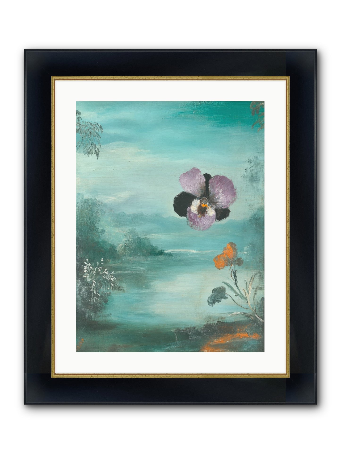 Velvet Whisper Framed Print - Wide Black w/Gold 18x24