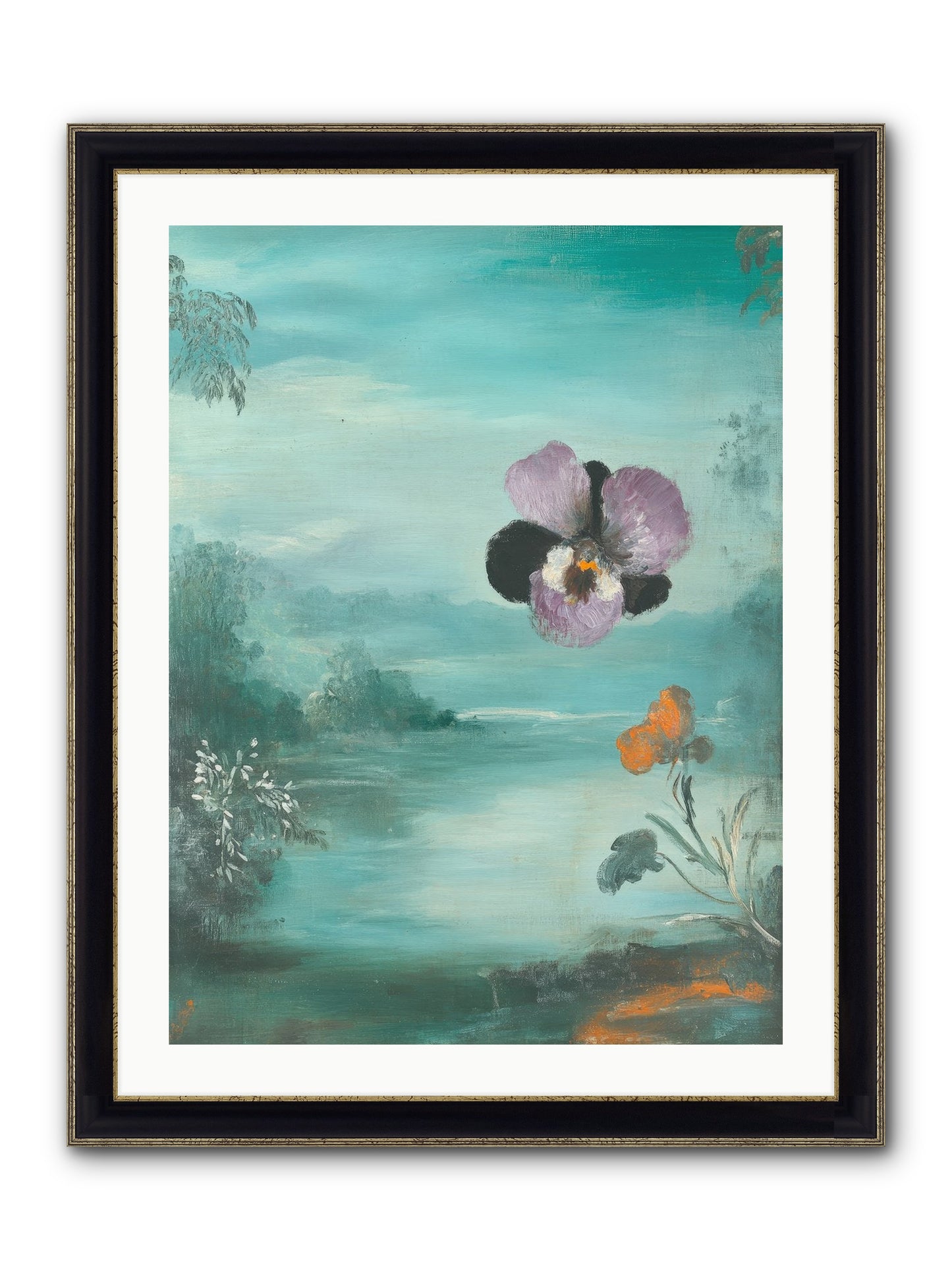 Velvet Whisper Framed Print - Black & Gold 24x32