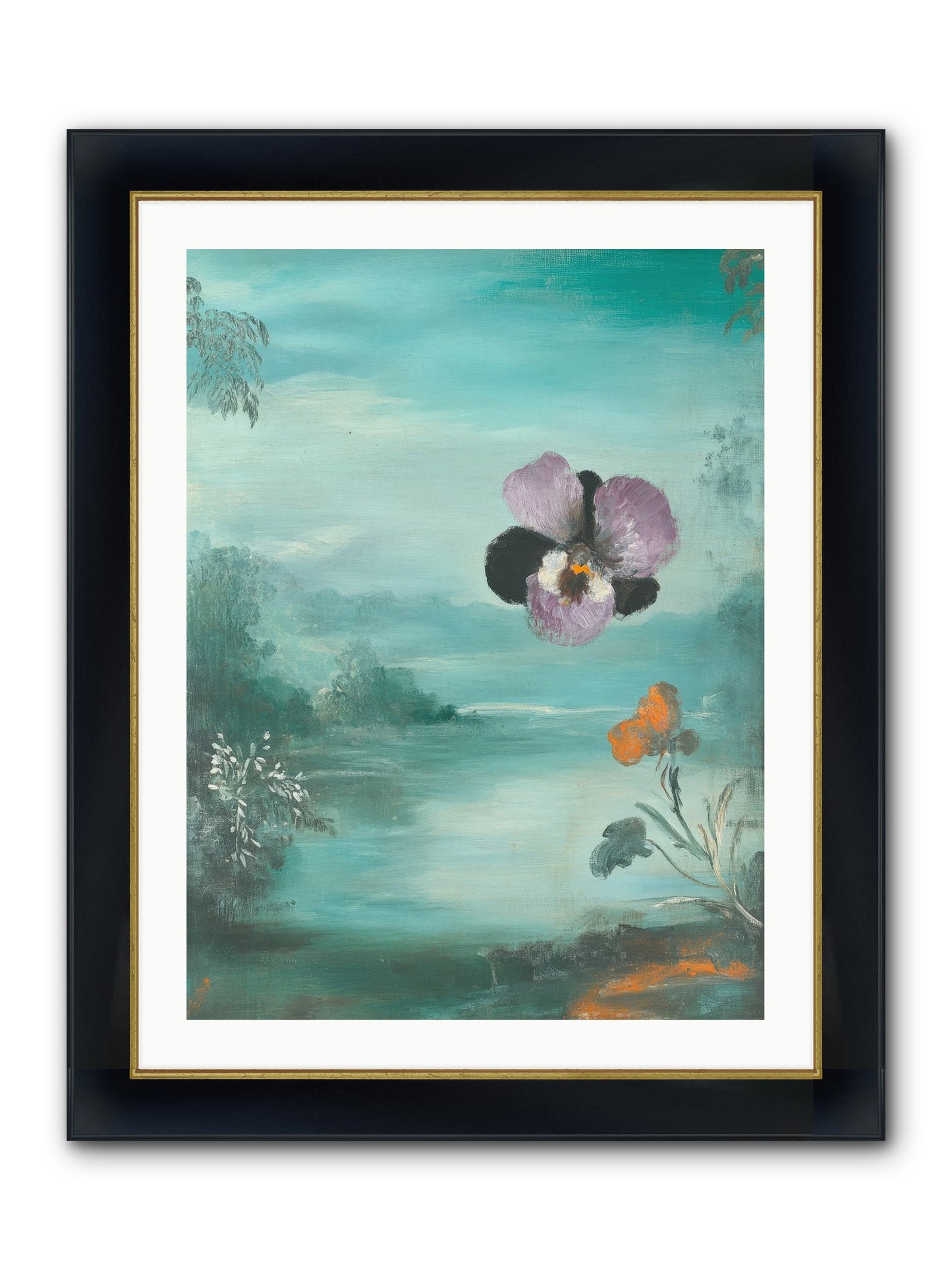 Velvet Whisper Framed Print - Wide Black w/Gold 24x32