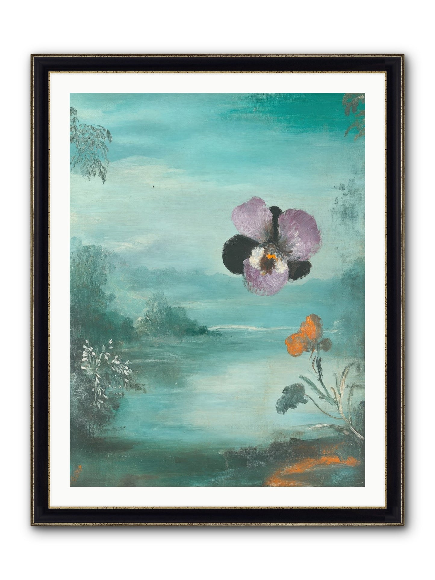 Velvet Whisper Framed Print - Black & Gold 30x40