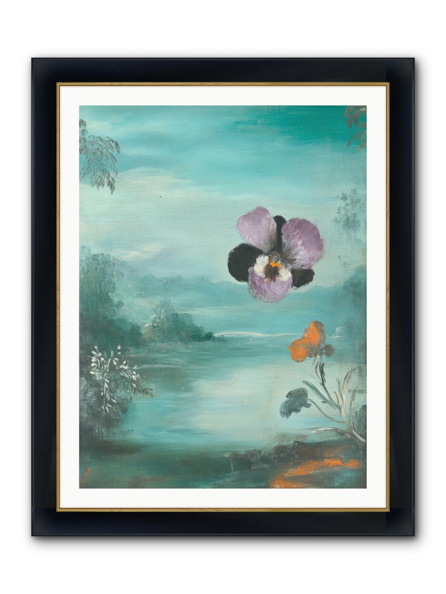 Velvet Whisper Framed Print - Wide Black w/Gold 30x40