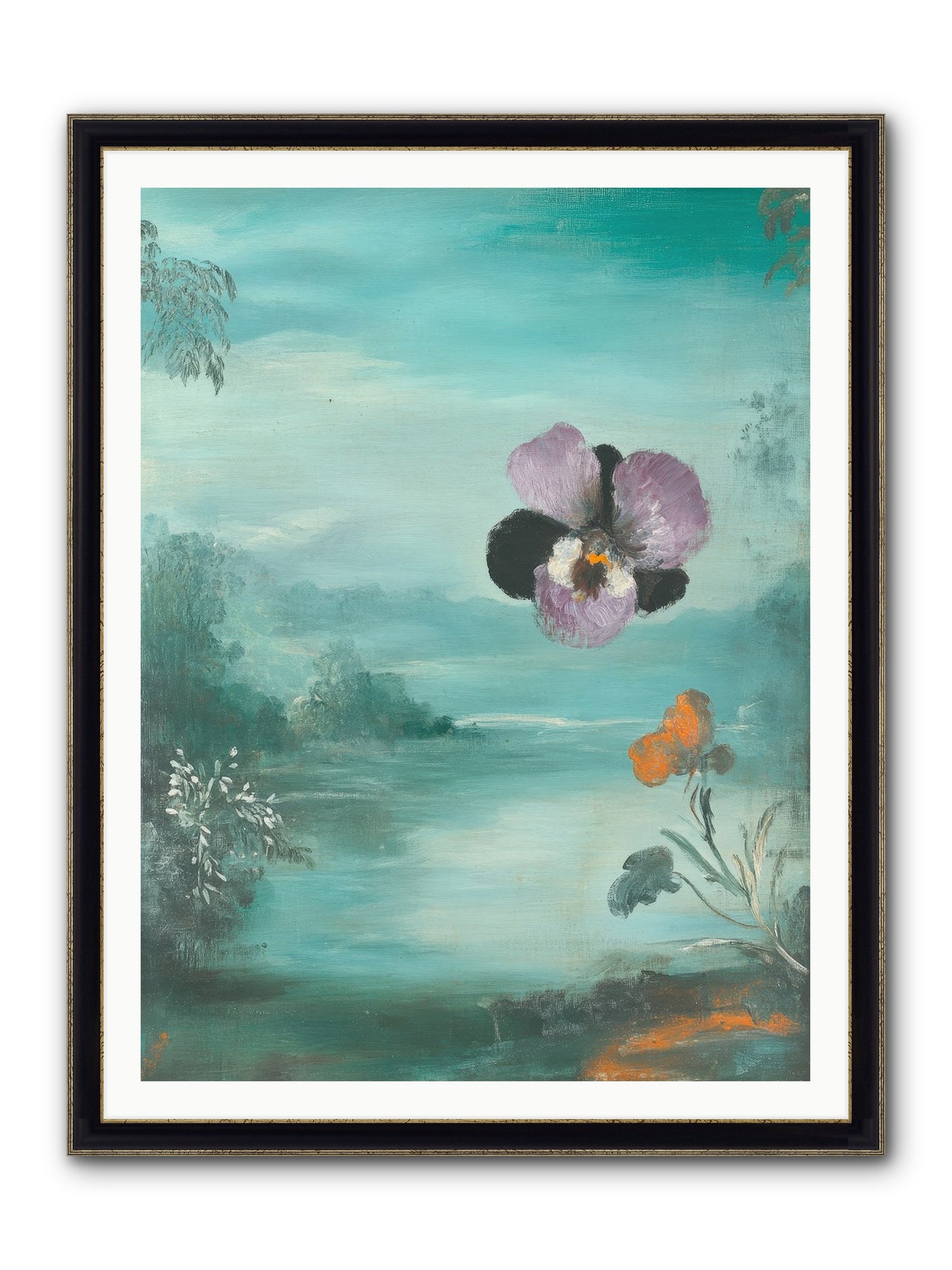 Velvet Whisper Framed Print - Black & Gold 36x48