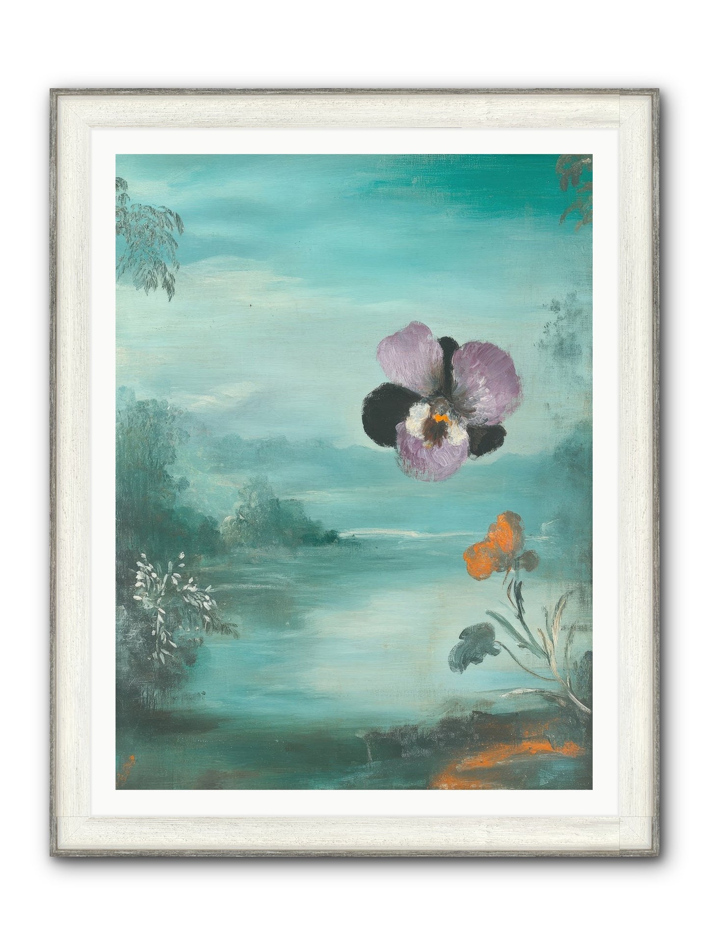 Velvet Whisper Framed Print - Driftwood White 36x48