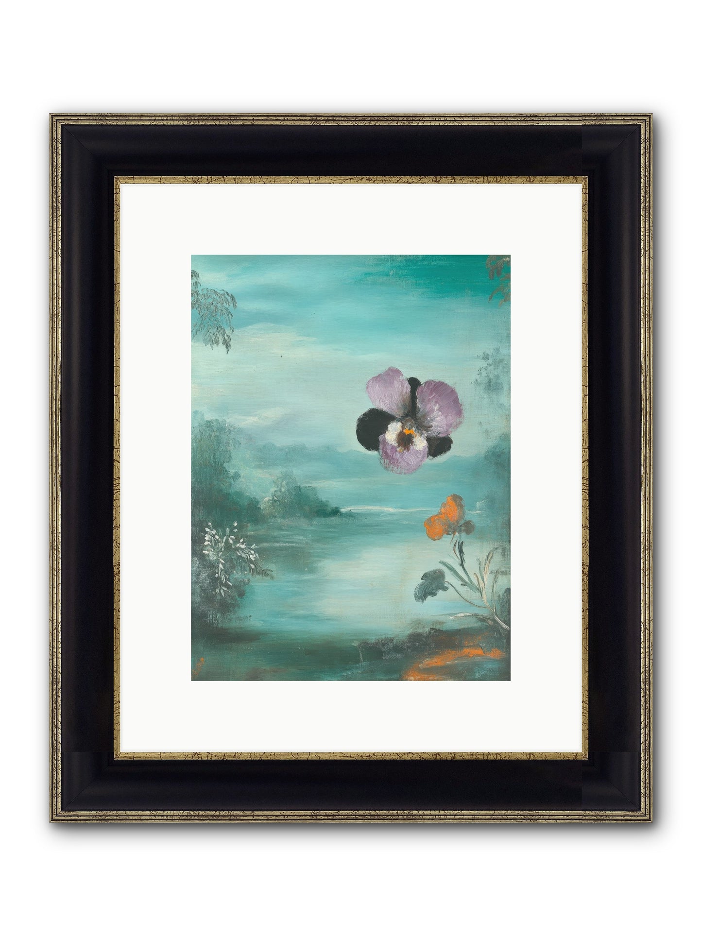 Velvet Whisper Framed Print - Black & Gold 9x12