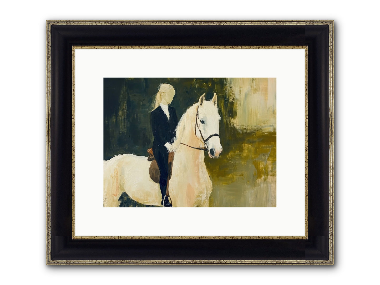 Velvet Willow Framed Print - Black & Gold 12x9