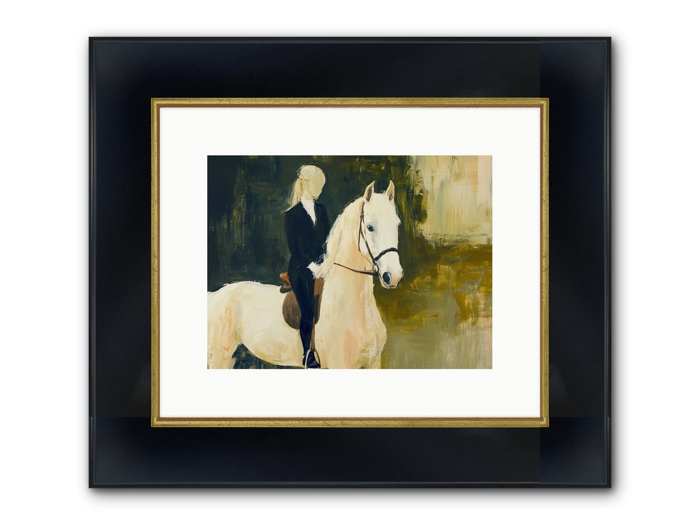 Velvet Willow Framed Print - Wide Black w/Gold 12x9