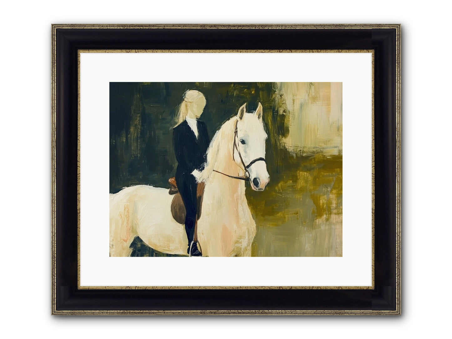 Velvet Willow Framed Print - Black & Gold 16x12