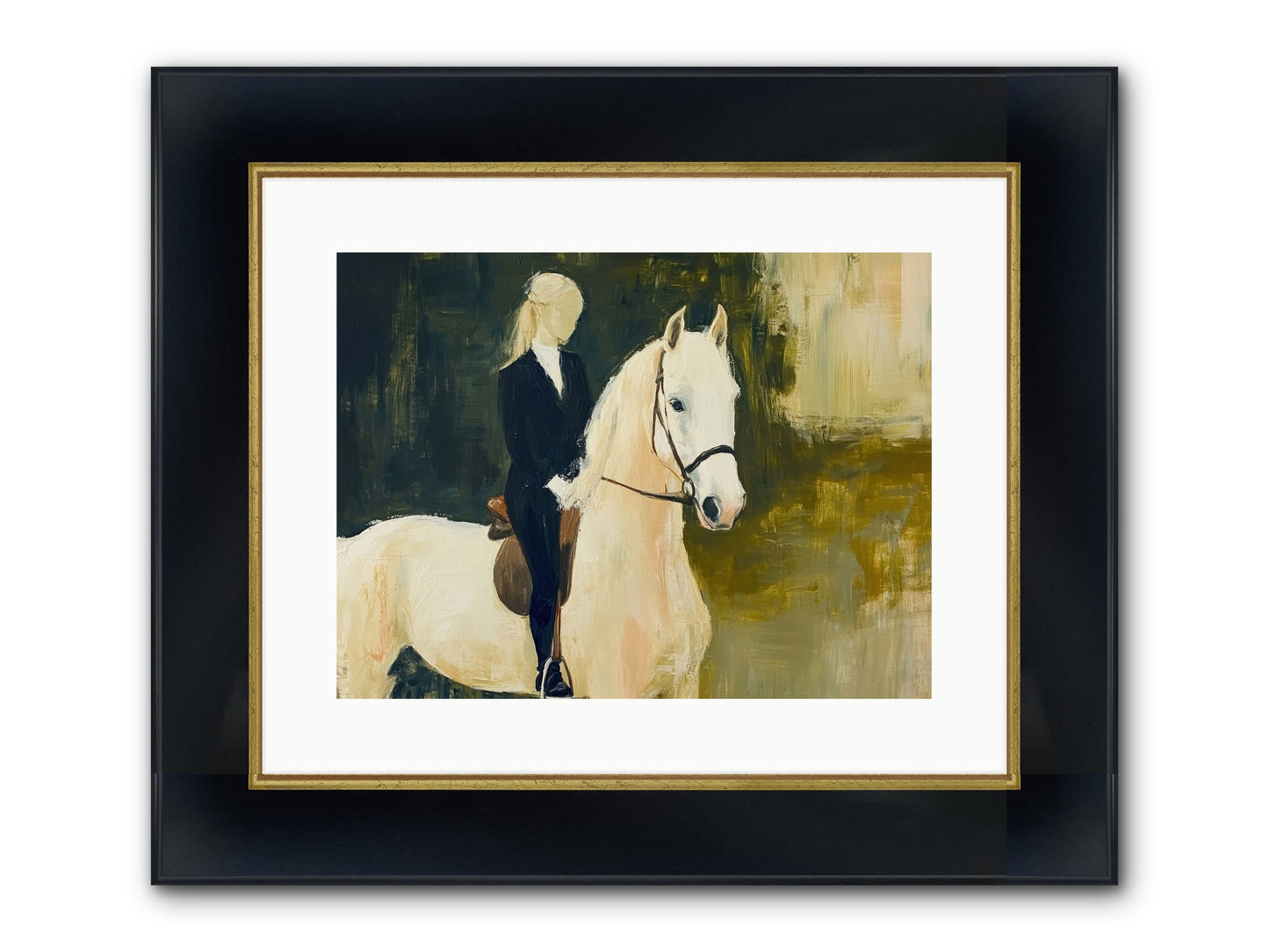 Velvet Willow Framed Print - Wide Black w/Gold 16x12