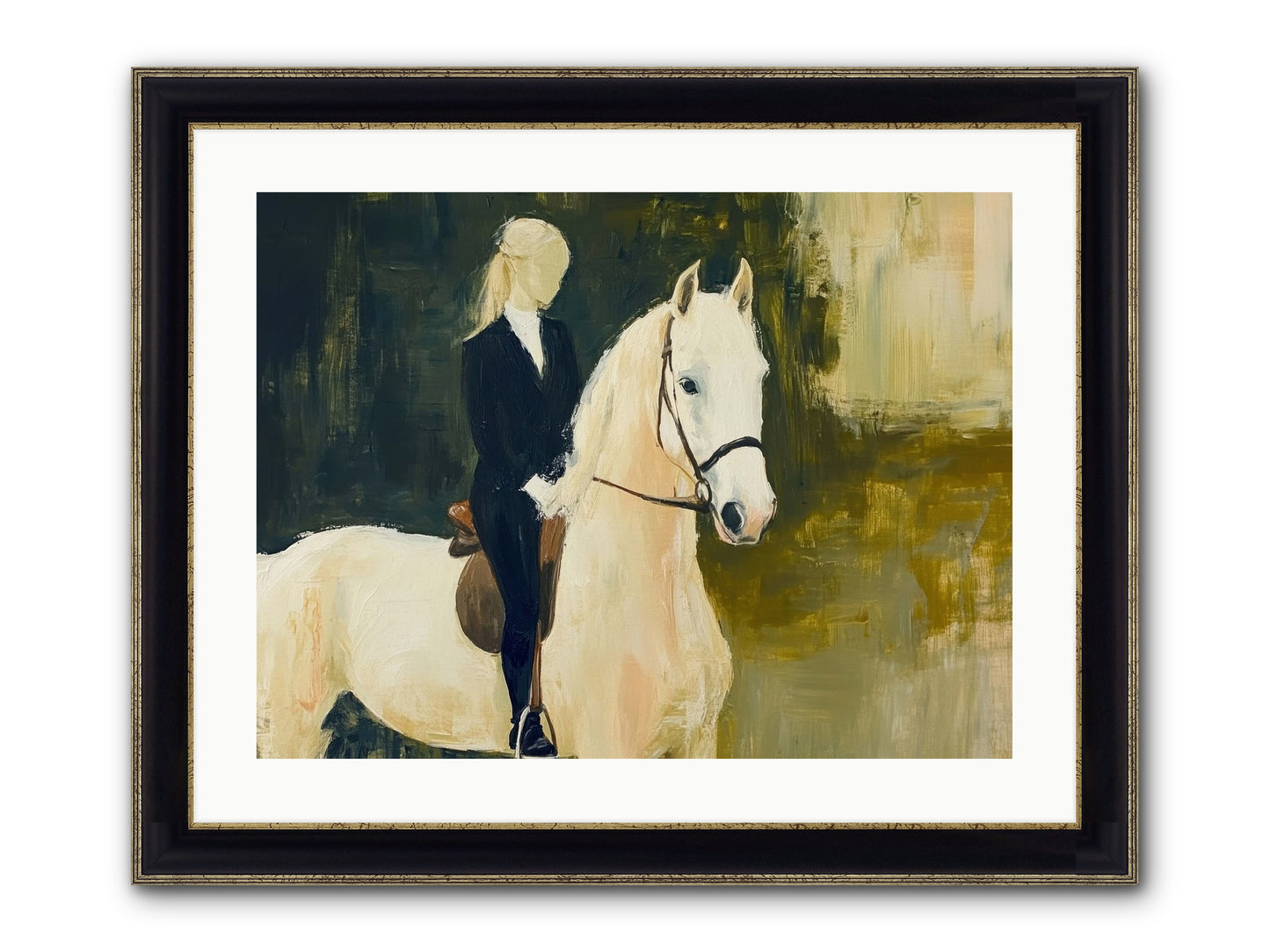 Velvet Willow Framed Print - Black & Gold 24x18