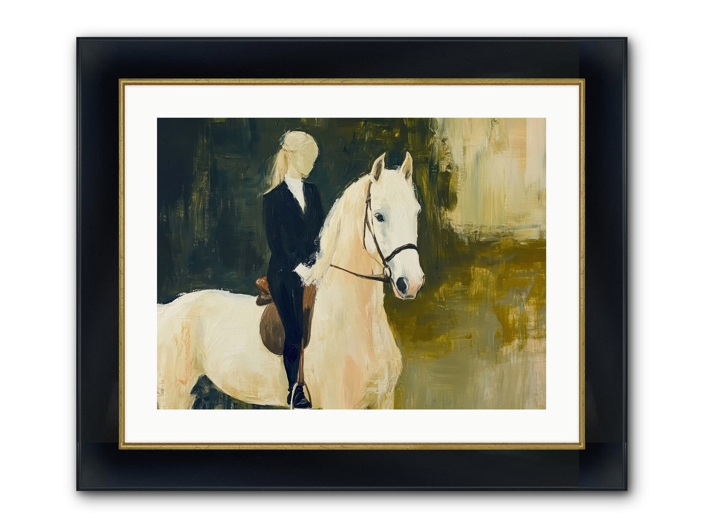 Velvet Willow Framed Print - Wide Black w/Gold 24x18