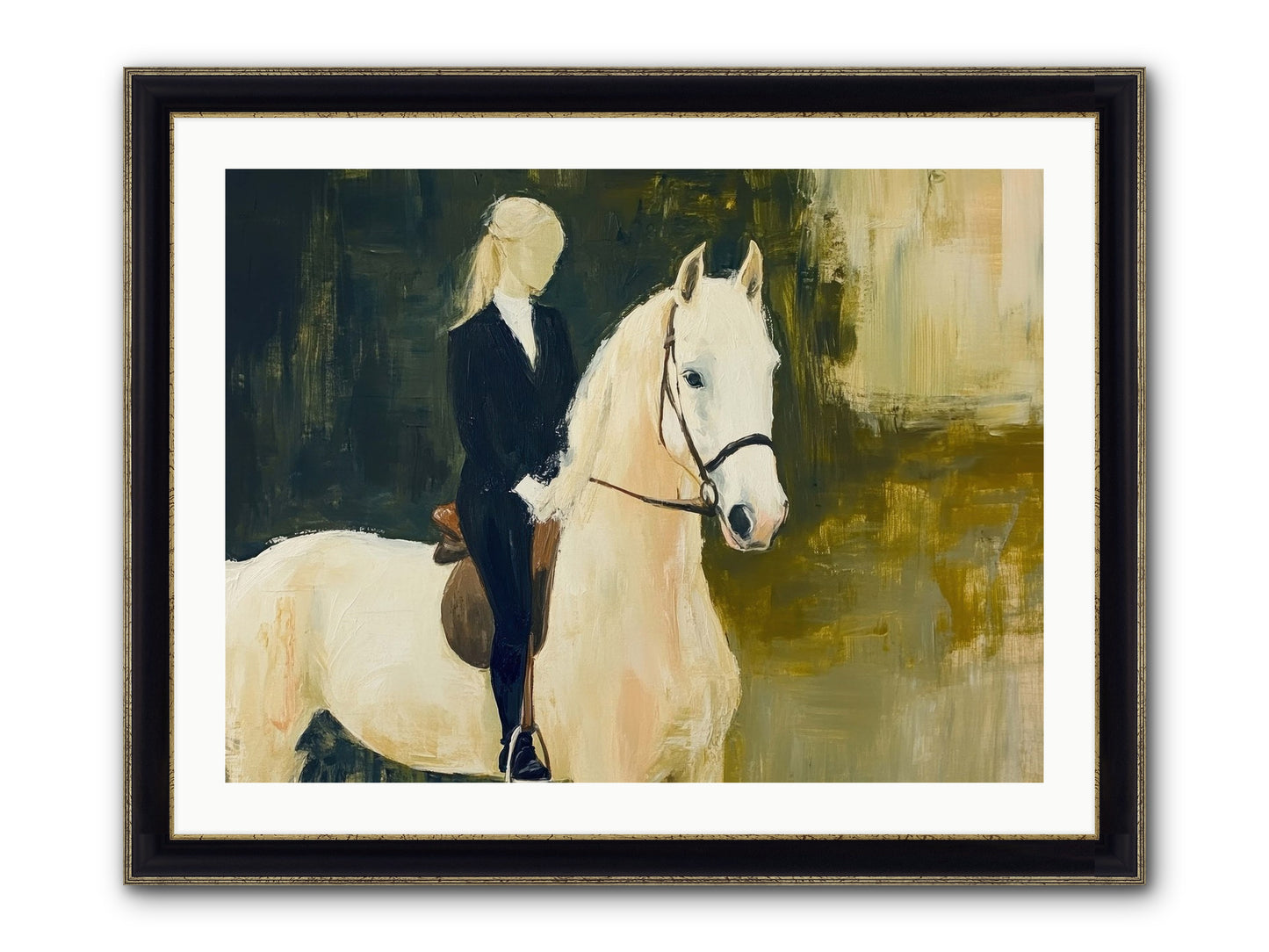 Velvet Willow Framed Print - Black & Gold 32x24