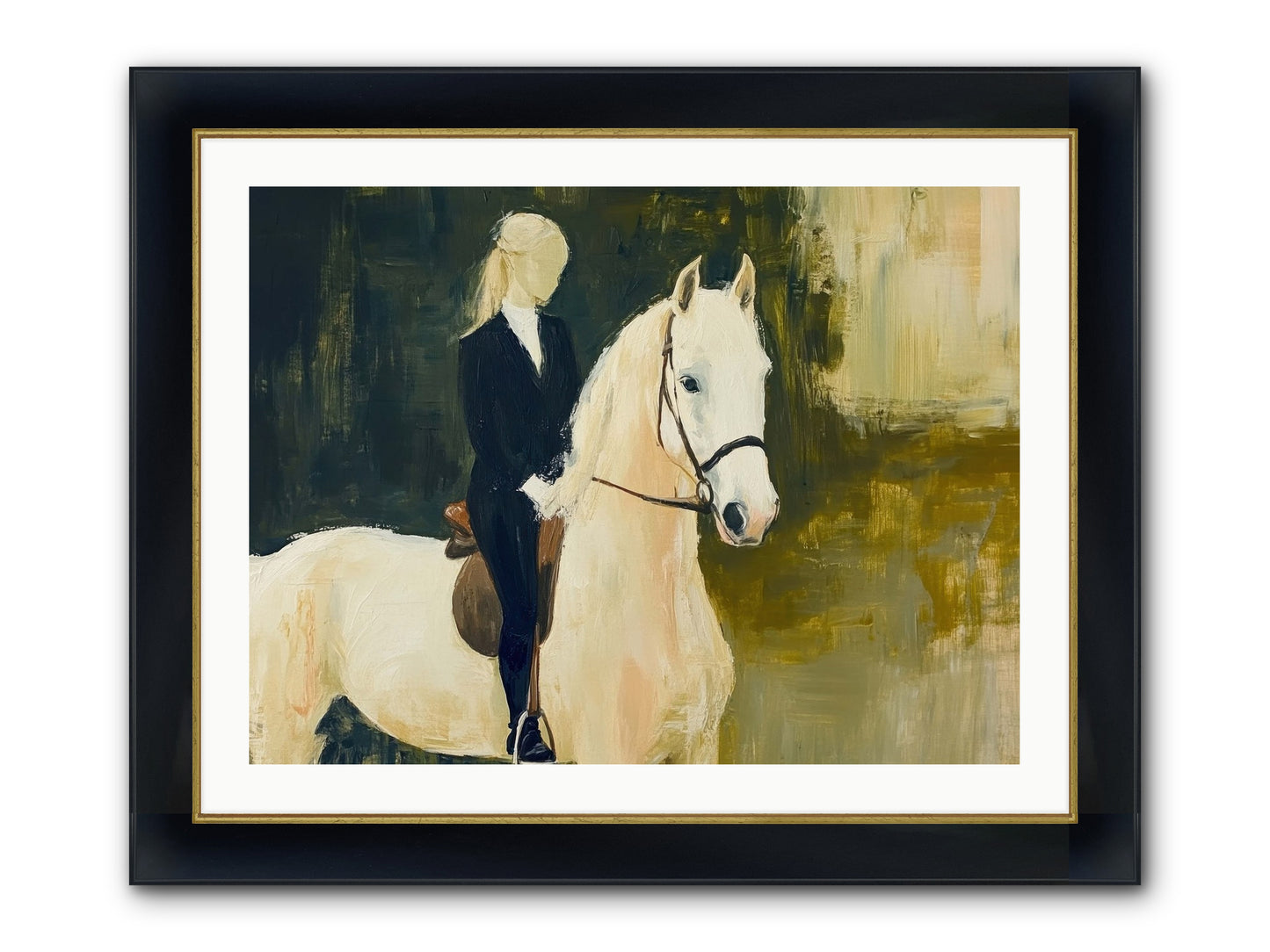 Velvet Willow Framed Print - Wide Black w/Gold 32x24