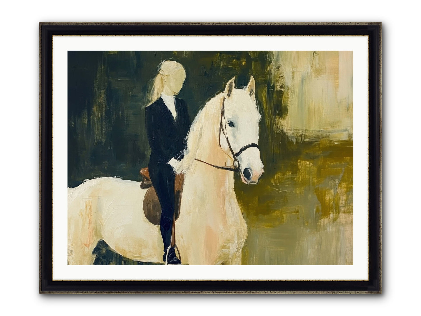 Velvet Willow Framed Print - Black & Gold 40x30