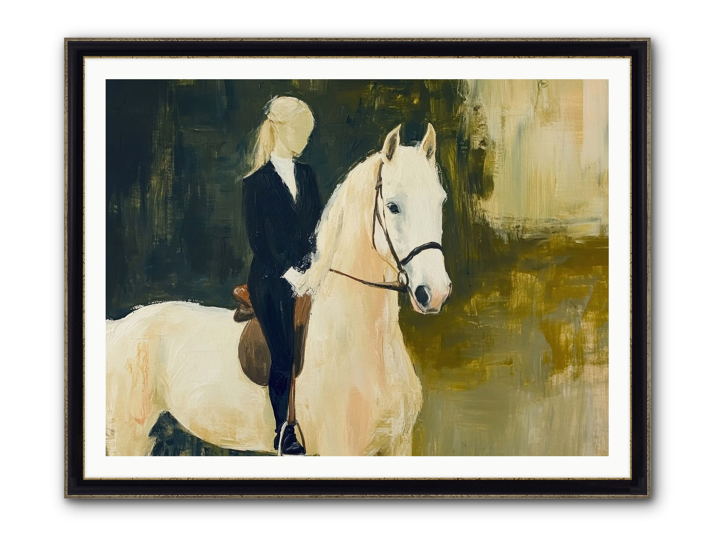 Velvet Willow Framed Print - Black & Gold 48x36