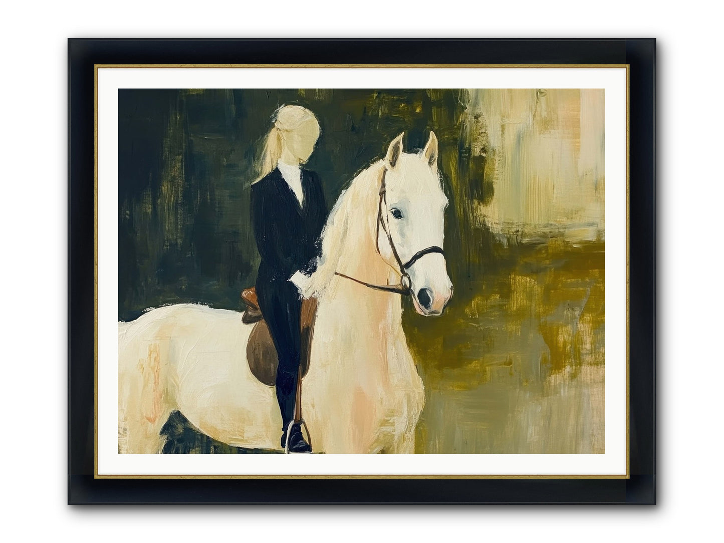 Velvet Willow Framed Print - Wide Black w/Gold 48x36
