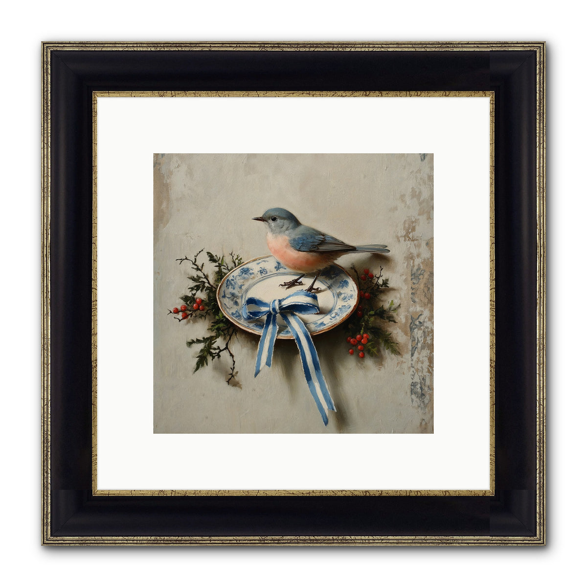 Velvet WIngs Framed Print - Black & Gold 10x10