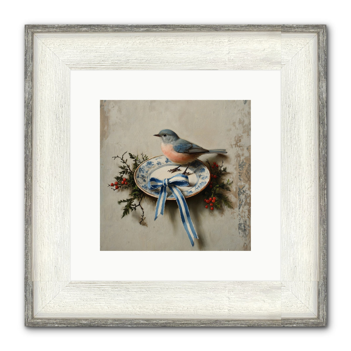 Velvet WIngs Framed Print - Driftwood White 10x10