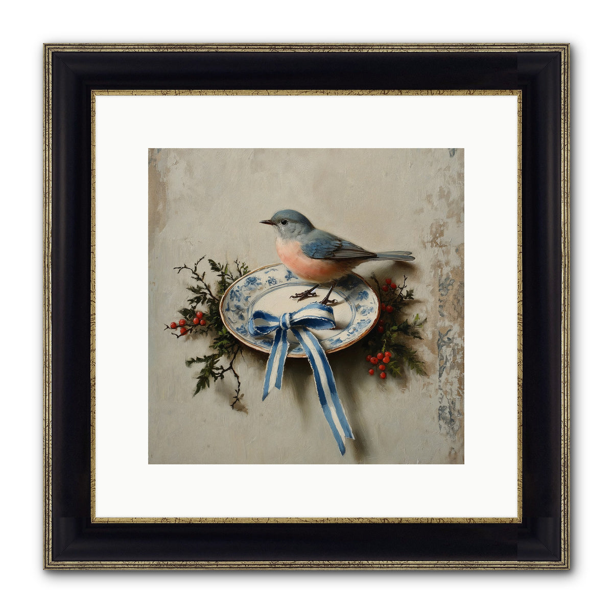 Velvet WIngs Framed Print - Black & Gold 12x12